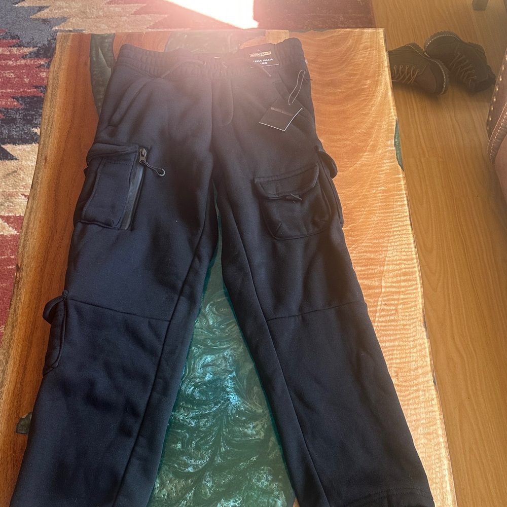 Children's Black Cargo Joggers